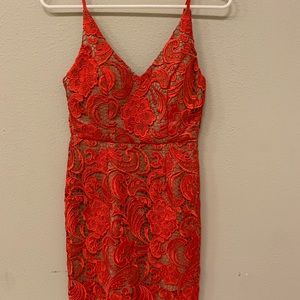 Red lace dress